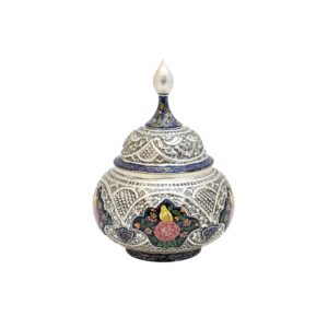 قندان مسی قلمزنی طرح گل و مرغ کد 7160