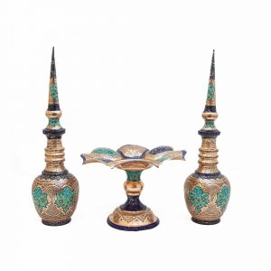 شیرینی خوری و تنگ جفت مسی قلمزنی مدل نقشینه کد 7037