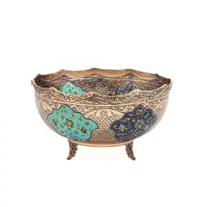 کاسه مسی قلمزنی طرح نقشینه کد 7060