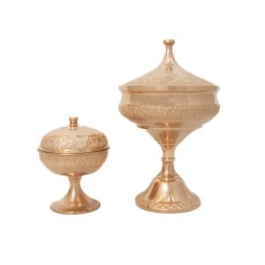 ست شکلات خوری و قندان مسی