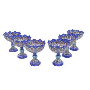 ست کاسه مسی شش عددی مینا کاری کد 7261