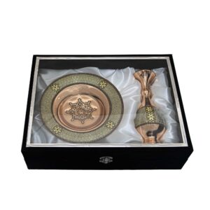 گلدان تک و بشقاب مس و خاتم کد 8489