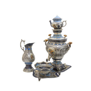 سرویس سماور مسی قلمزنی طرح نگار کد ۷۲۳۲