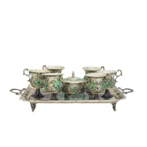 سرویس چای خوری مسی قلمزنی کد ۷۱۴۲