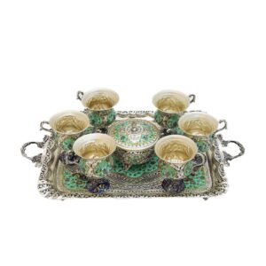 سرویس چای خوری مسی قلمزنی کد ۷۱۴۳