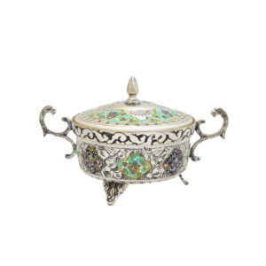 قندان - سرویس چای خوری مسی قلمزنی کد ۷۱۵۲