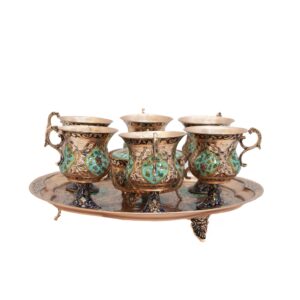 سرویس چای خوری مسی قلمزنی کد ۷۱۷۹