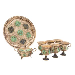 سرویس چای خوری مسی قلمزنی کد ۷۱۸۰